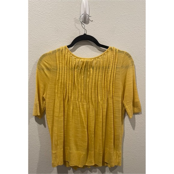 DELETTA Mustard Yellow Short Sleeves Cardigan - Picture 3 of 3
